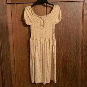 Dashing Cottagecore yellow lightweight boho summer dress 1X